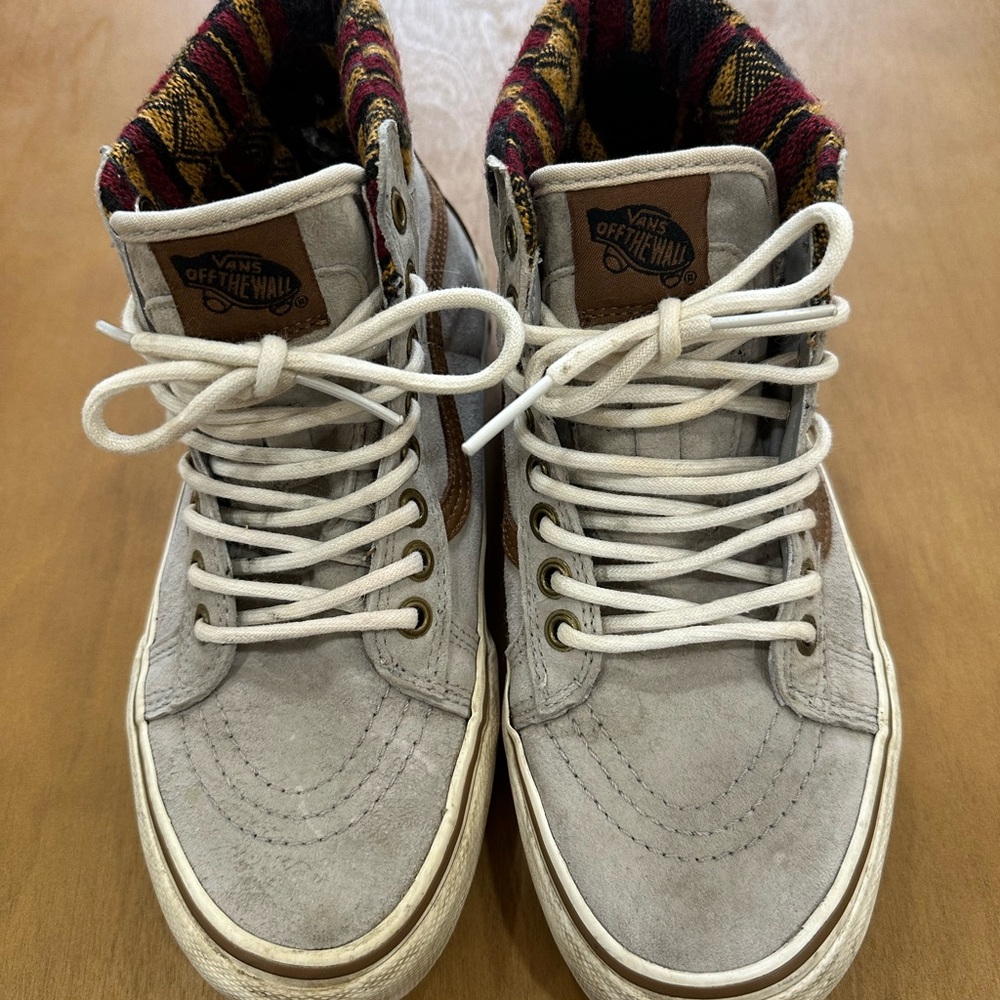 Vans SK8 Hi - Grey Suede & Brown Leather